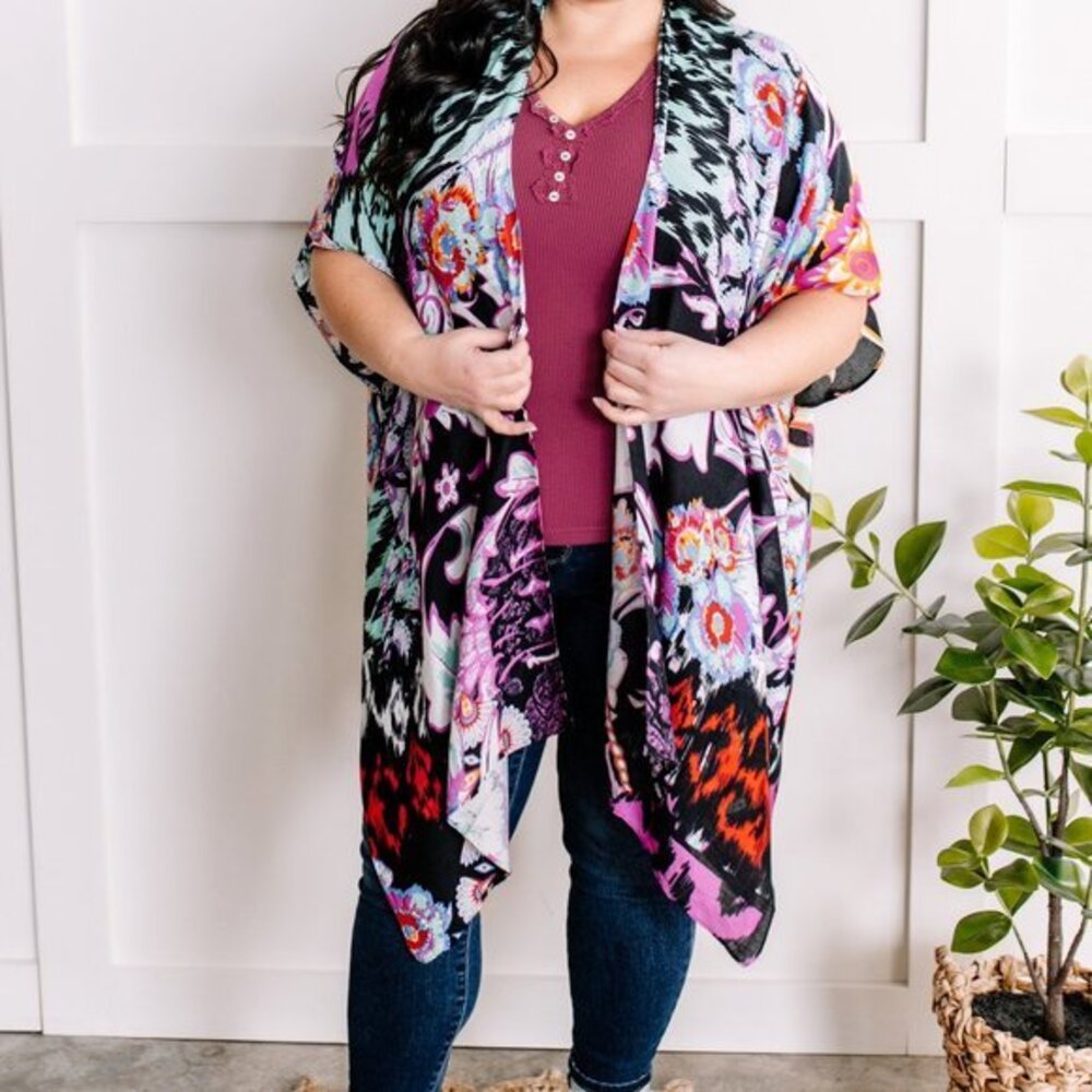 1.31 Floral Print Kimono In Electric Multicolor